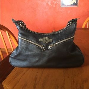 Harley Davidson Purse Black Pebbled Leather
